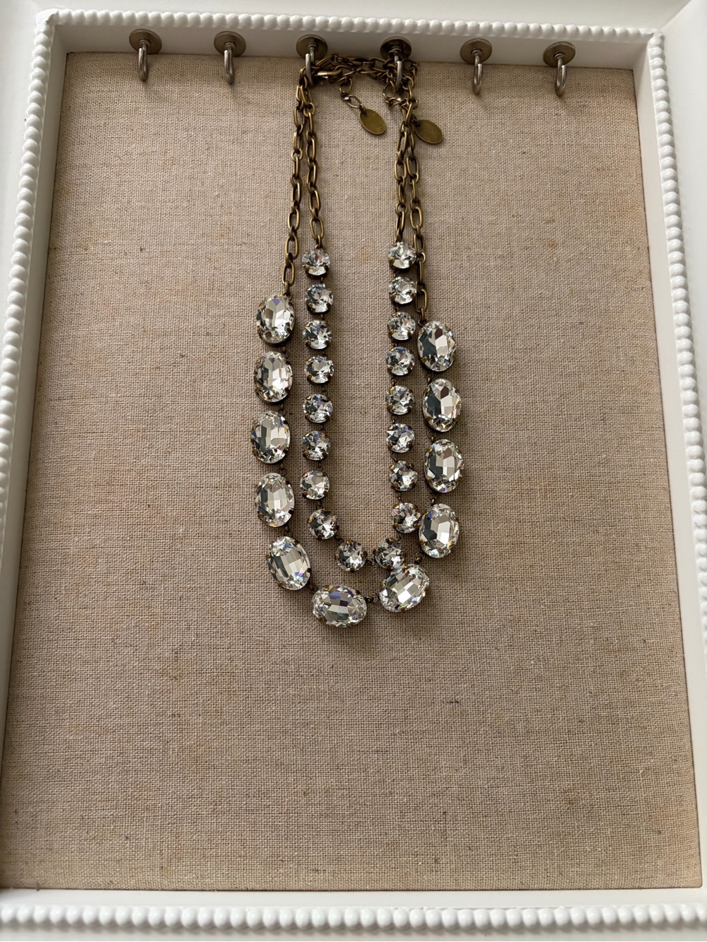 Stella & Ruby Crystal Statement Necklace in Clear/Gold - Women Jewelry